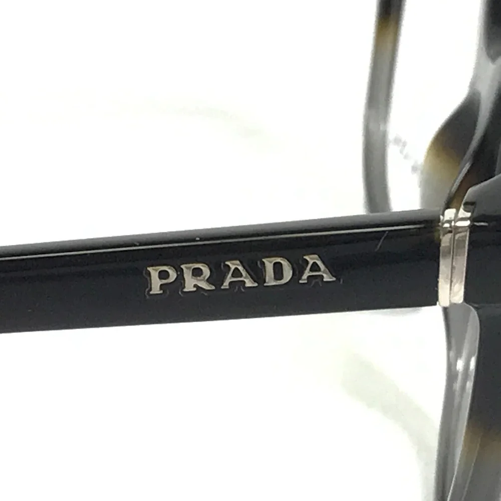 Prada Eyeglasses Frames VPR 14R TKT-1O1 Brown Gray Round Cat Eye 52-16-140